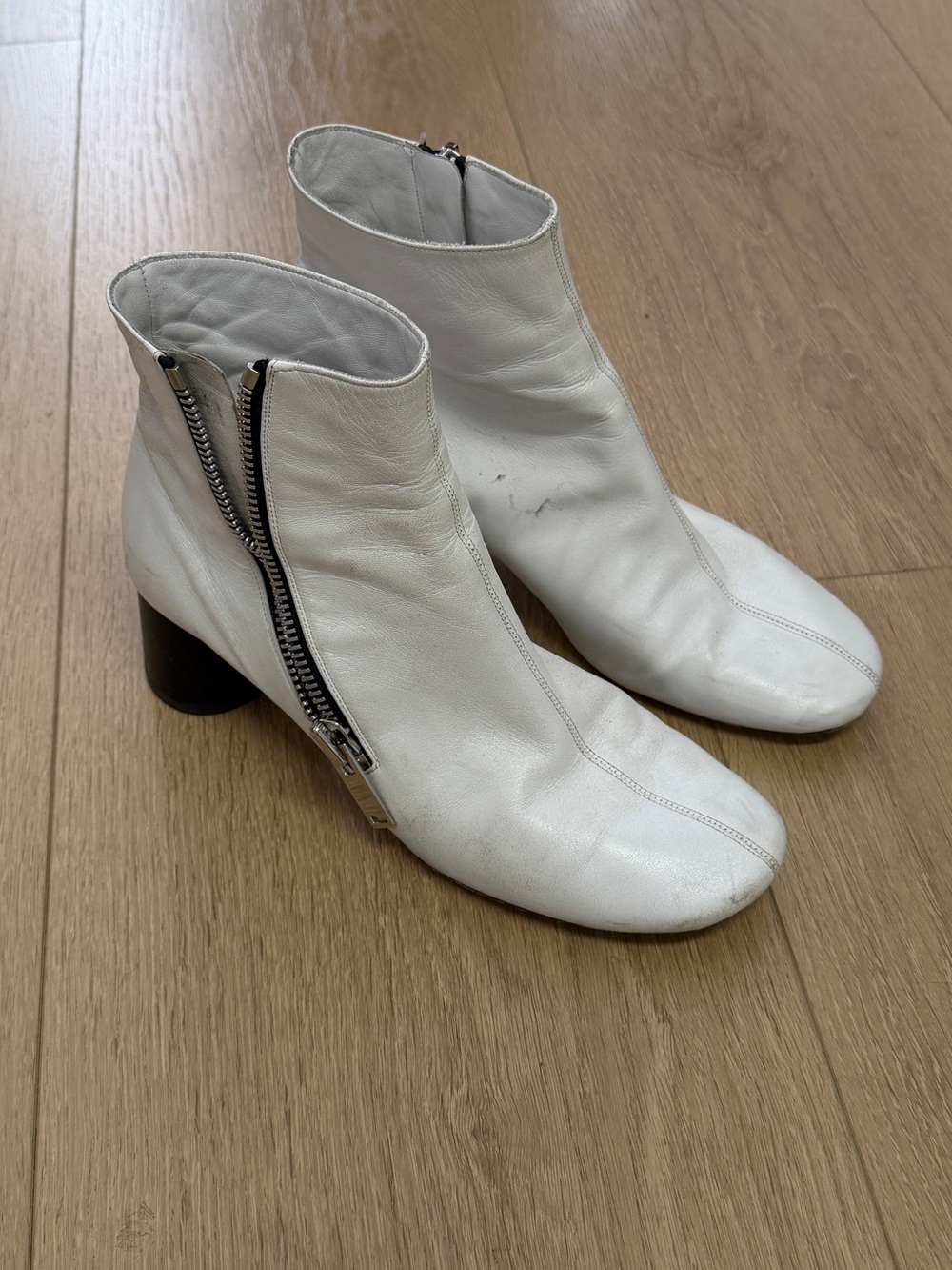 Céline white leather boots size 39
